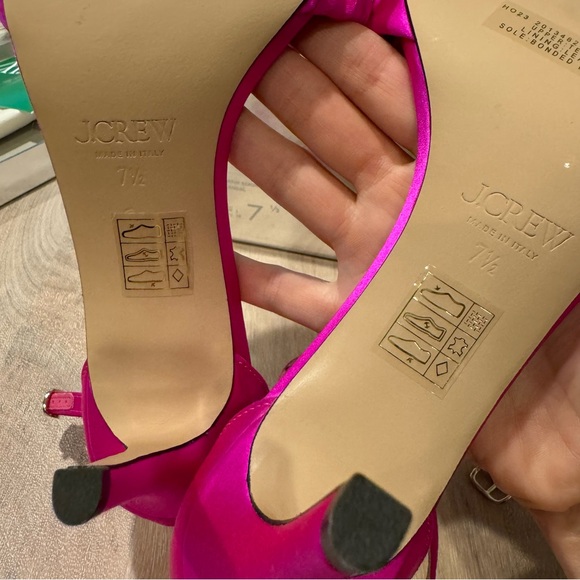 J.Crew Collection Rylie ruched-strap heels in satin Pink BV709 size 7.5 - Picture 8 of 9